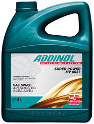 Купить моторное масло Addinol Super Power MV 0537 5W-30, 4л Синтетическое | Артикул 4014766250520